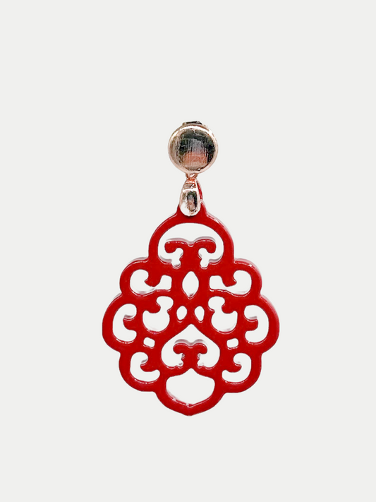 Horn Ohrringe Pearl Red