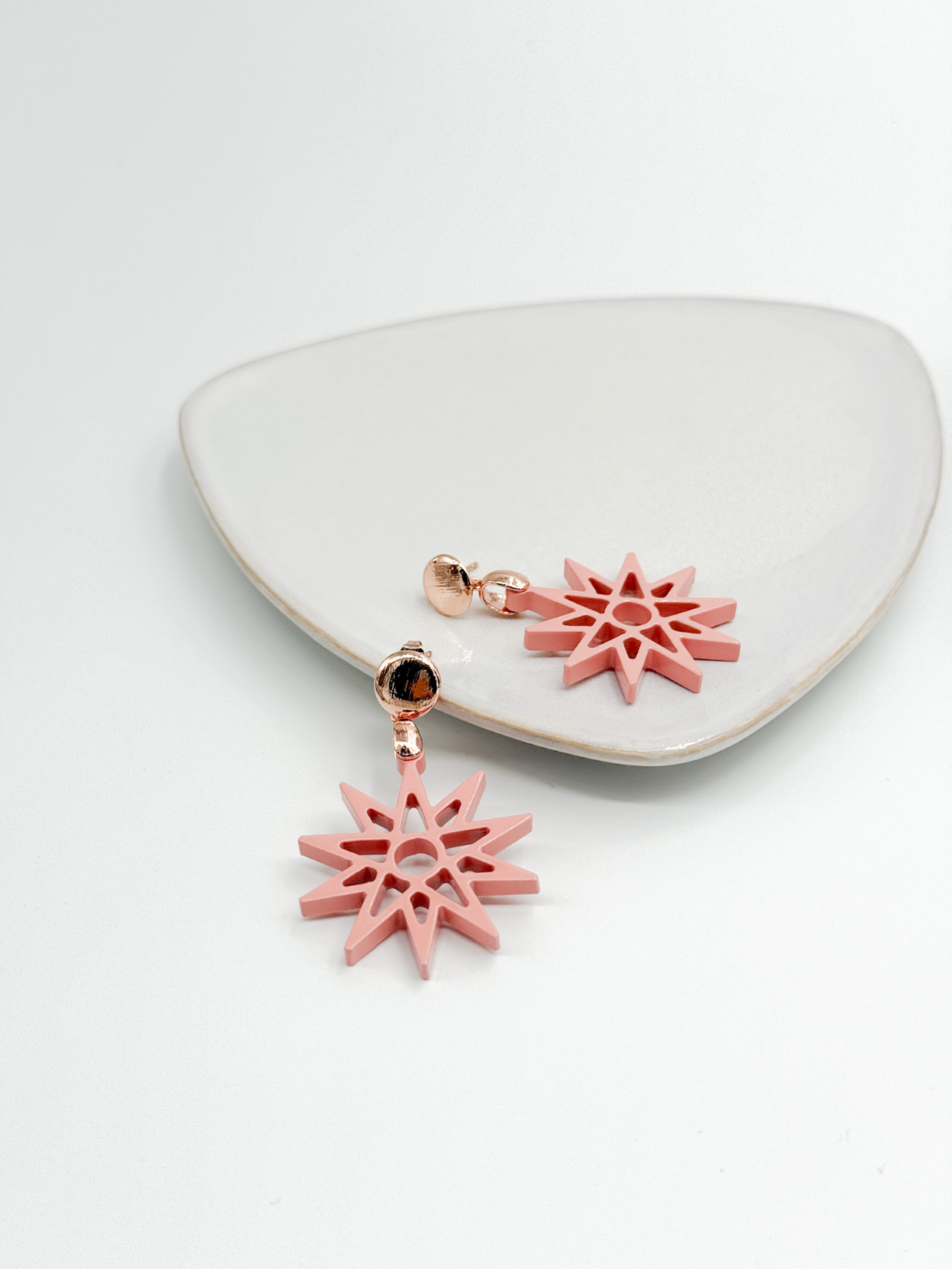 Horn Ohrring Sisi Star Rose - Handgefertigt | Trendaria