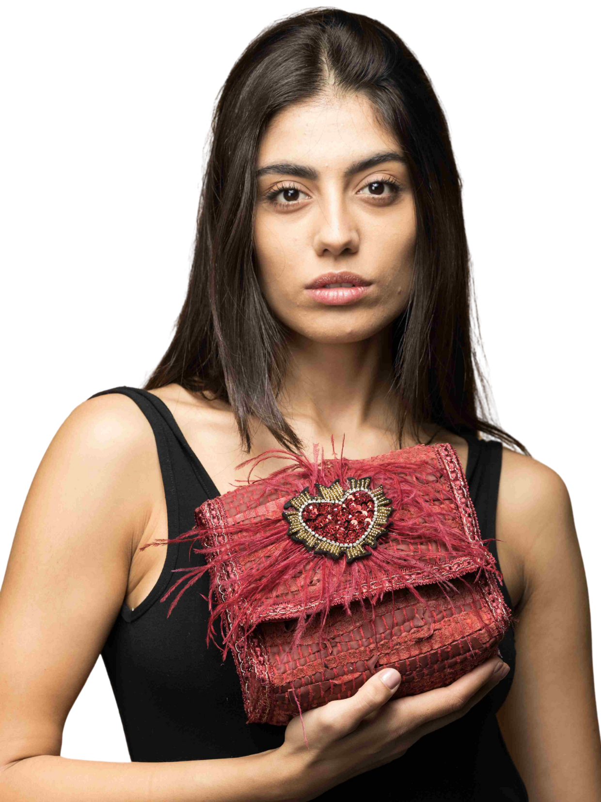 Handtasche Sorena Feather Kilim Red