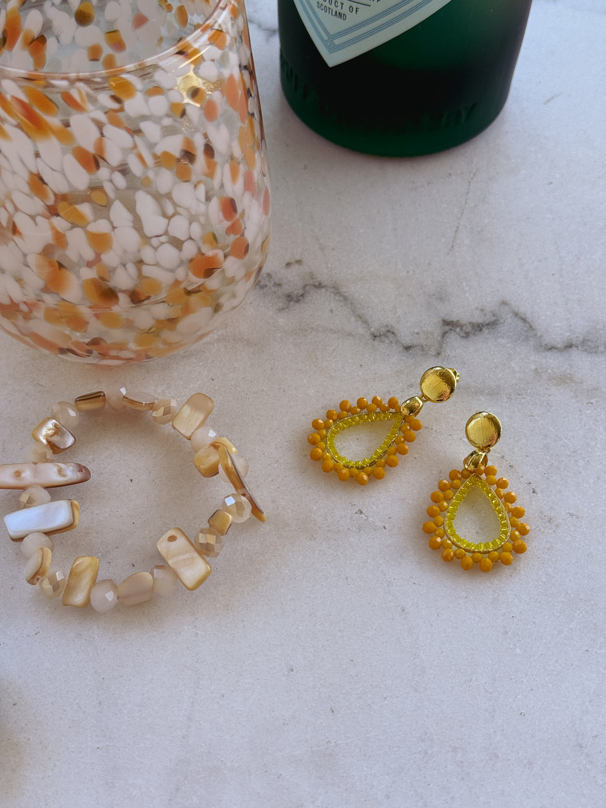 Glitzer Ohrringe Summer Drops Gelb