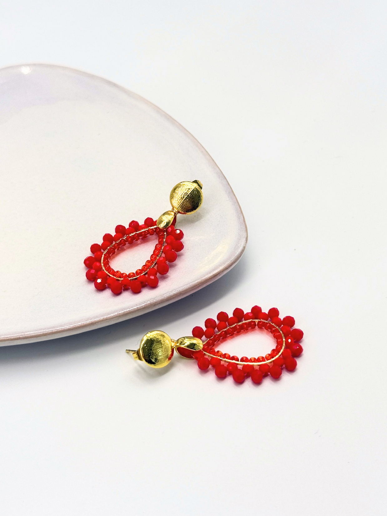 Glitzer Ohrringe Summer Drops Red