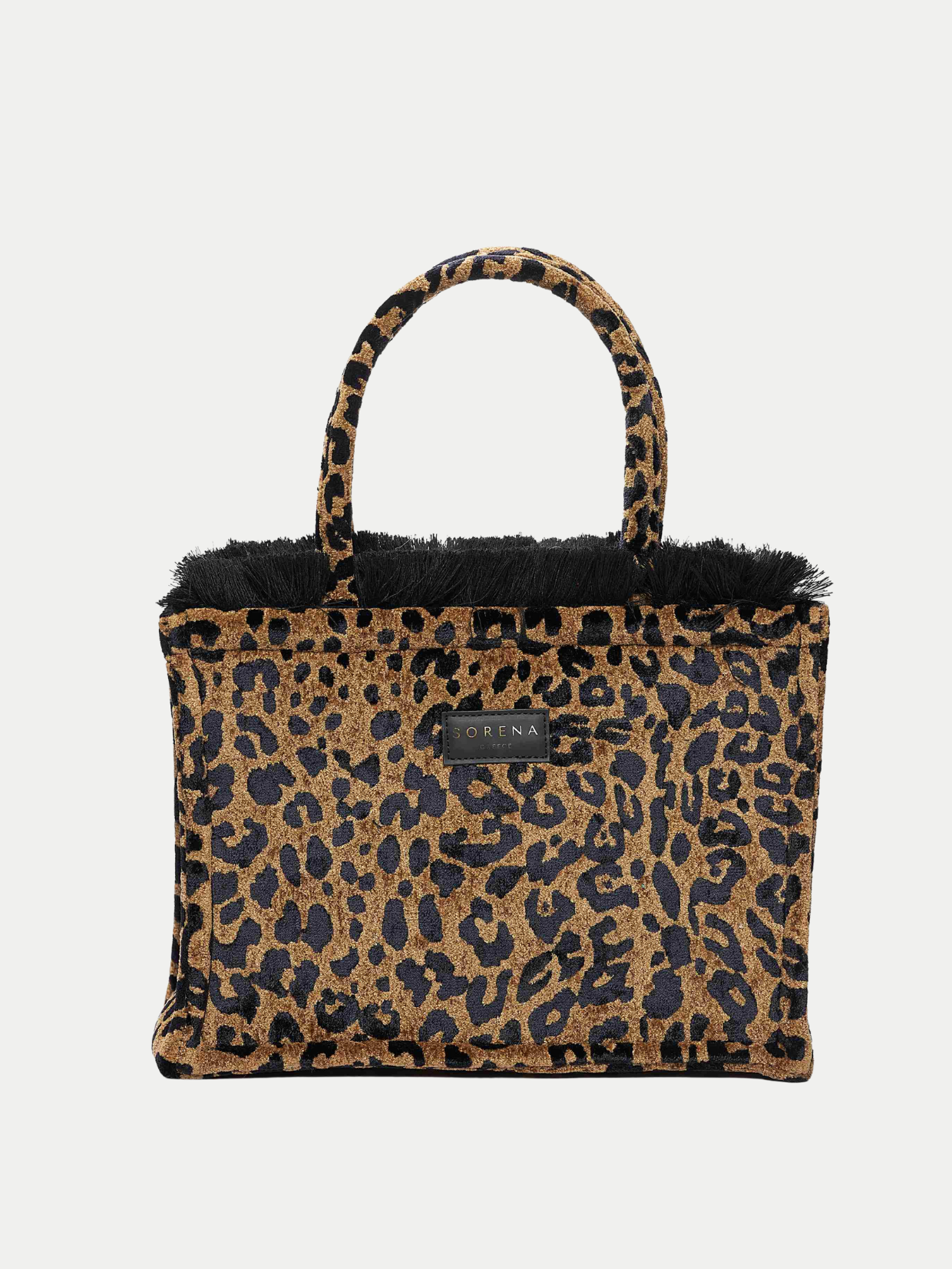 Handtasche Sorena Leopard Velvet Brown Medium Tote