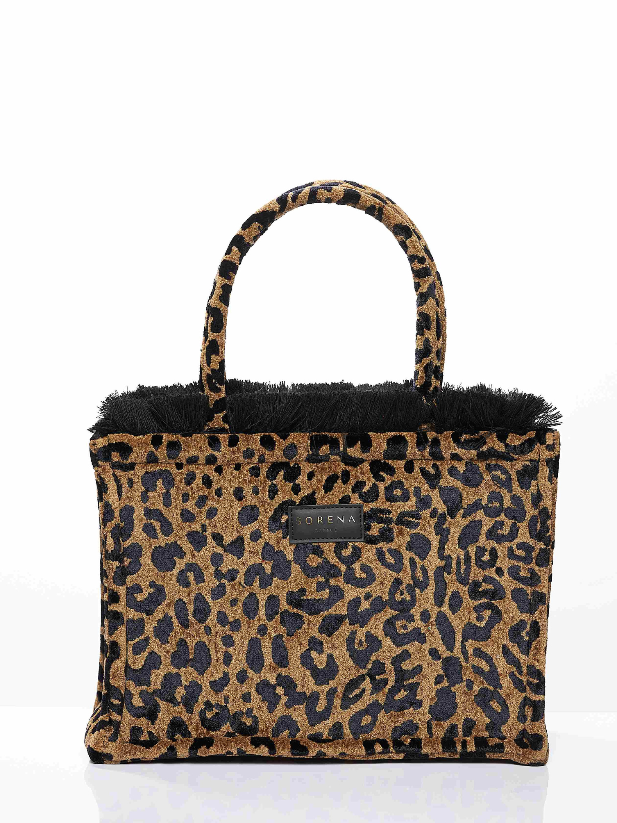 Handtasche Sorena LEOPARD VELVET BROWN Medium Tote