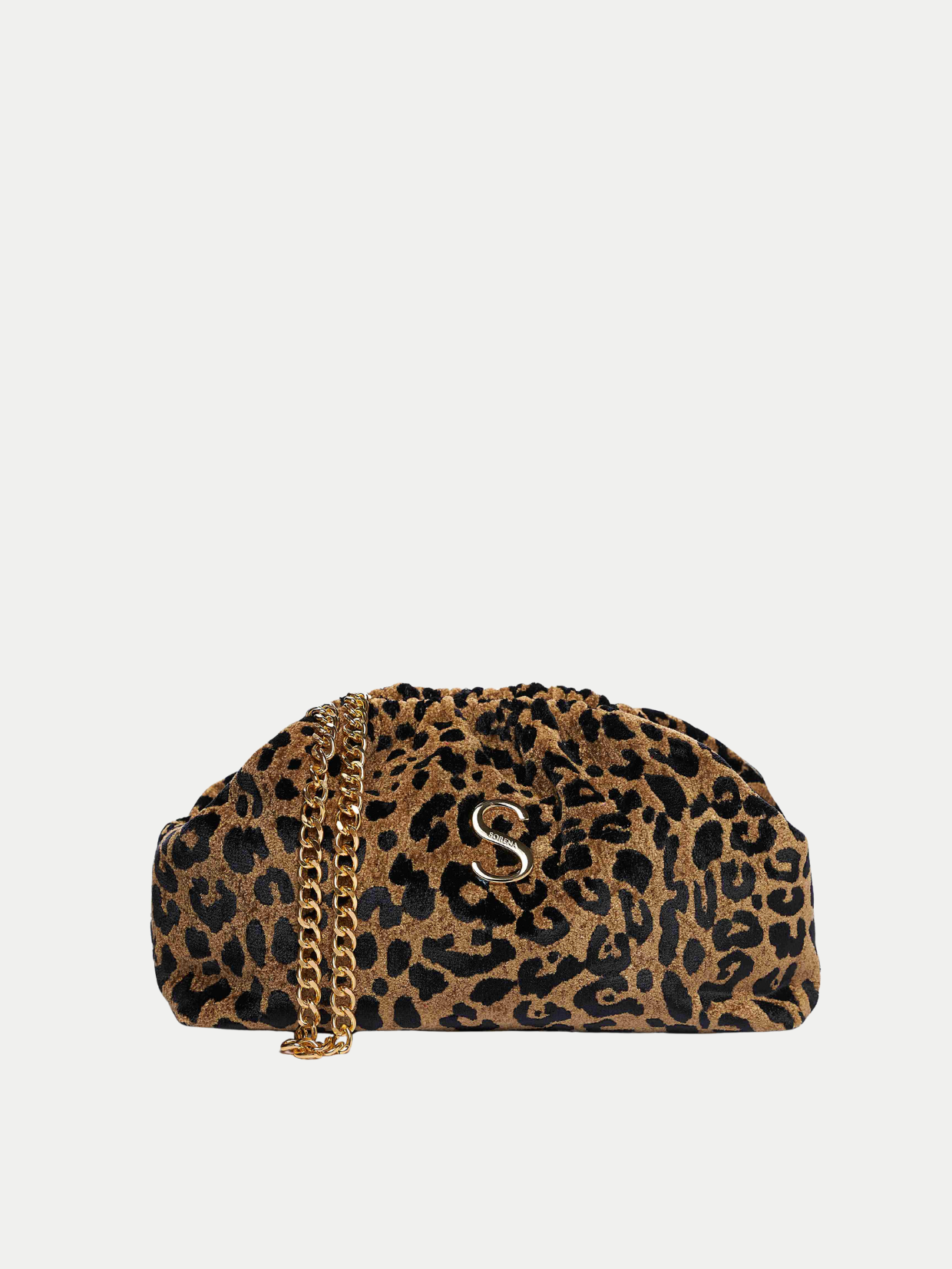 Bucket Tasche Sorena Leopard Velvet Brown