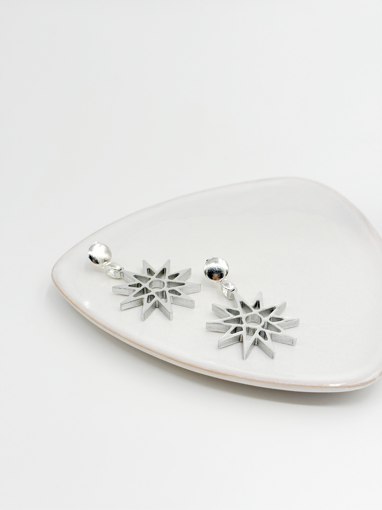 Trendaria Horn Ohrring Sisi Stern silber einzeln mit silber Ohrstecker