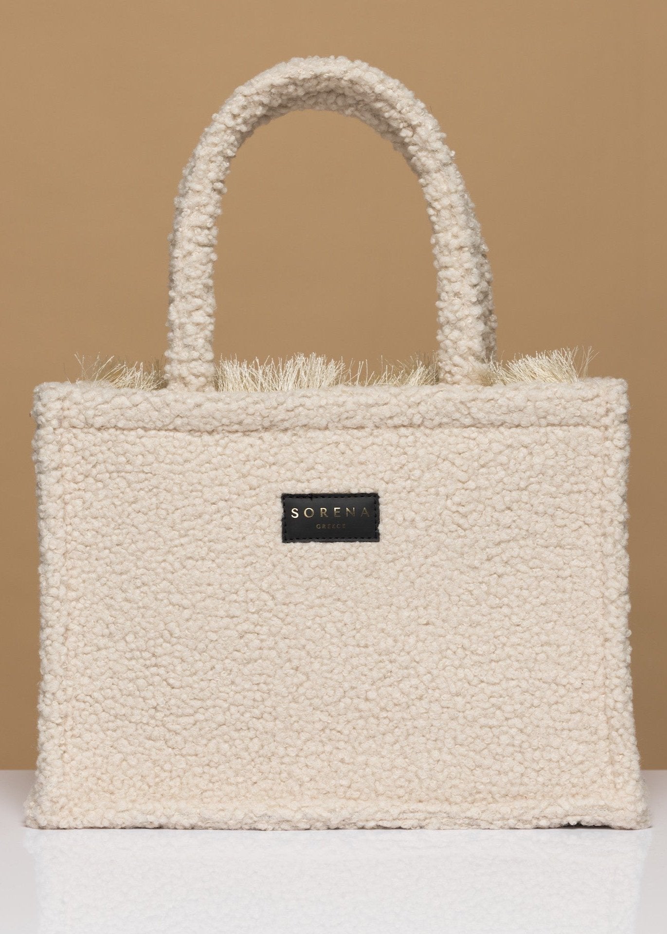 Handtasche Sorena Teddy Beige Medium Tote Bag - Trendaria